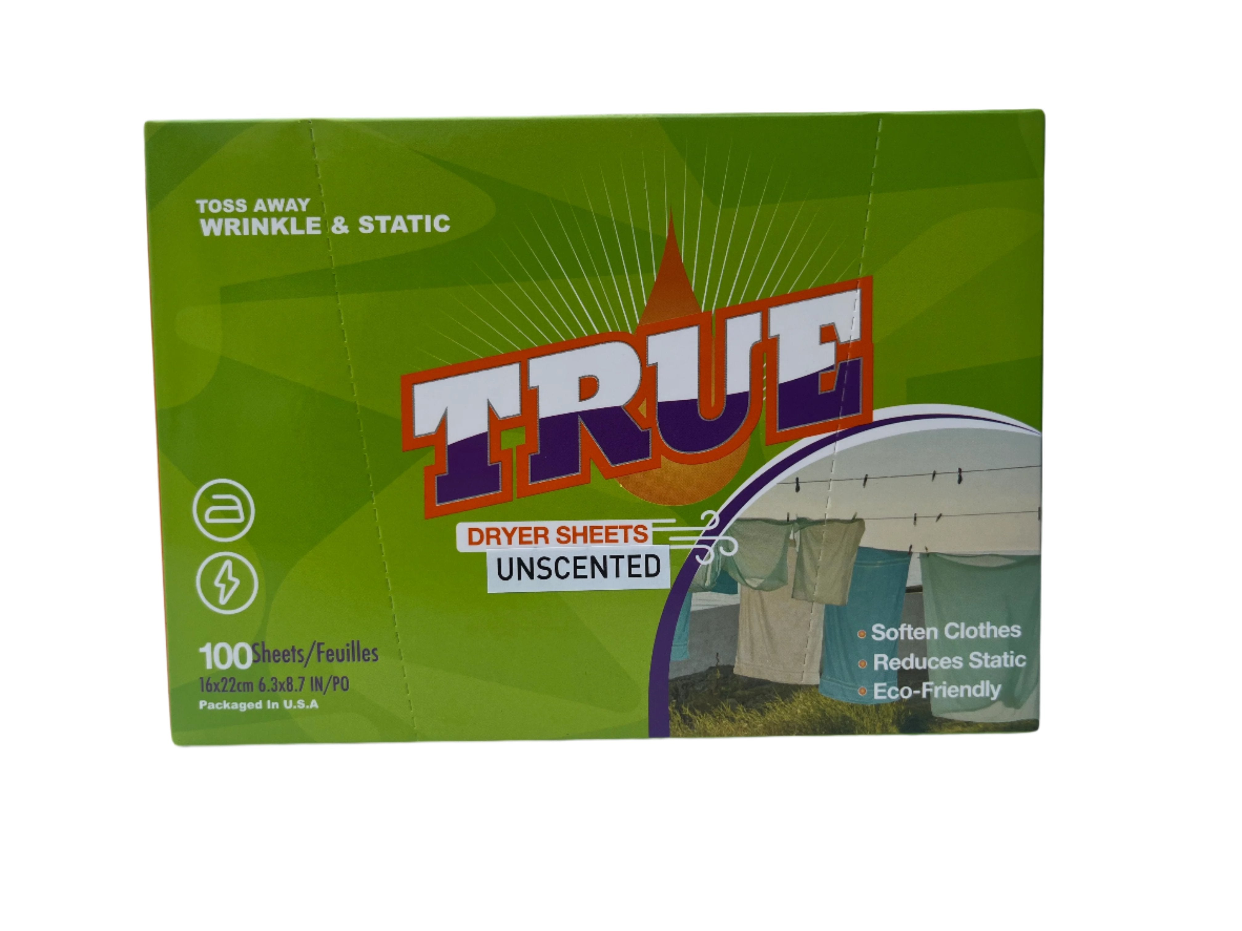 True Laundry Unscented Dryer Sheet - 100 Count