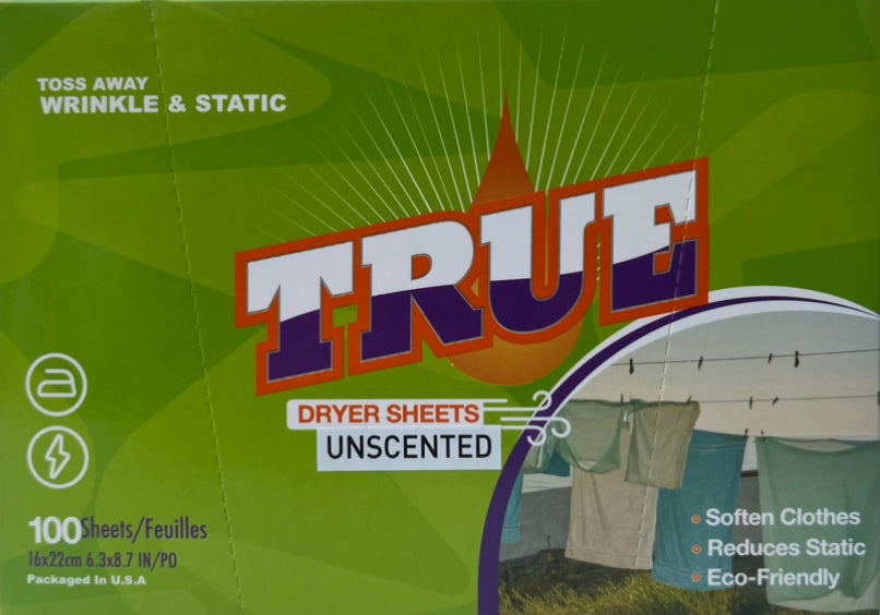 New True Laundry UNSCENTED Dryer Sheet - 100 Count