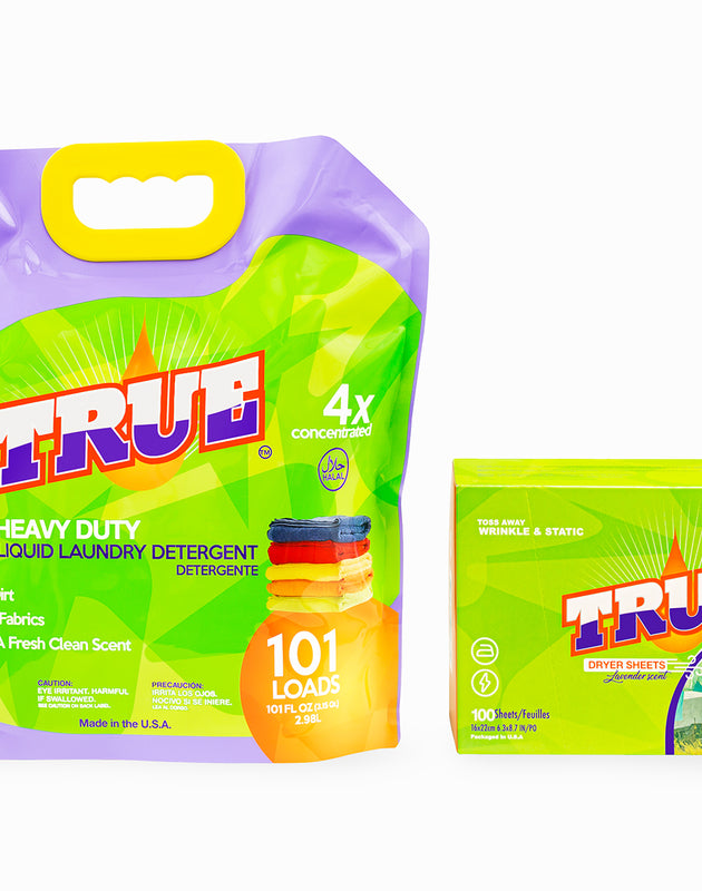 True Laundry Detergent 101oz + Dryer Sheets (100 Count)